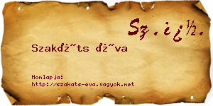 Szakáts Éva névjegykártya