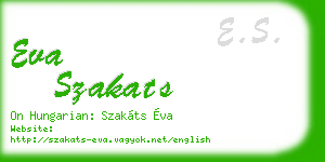 eva szakats business card