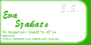 eva szakats business card